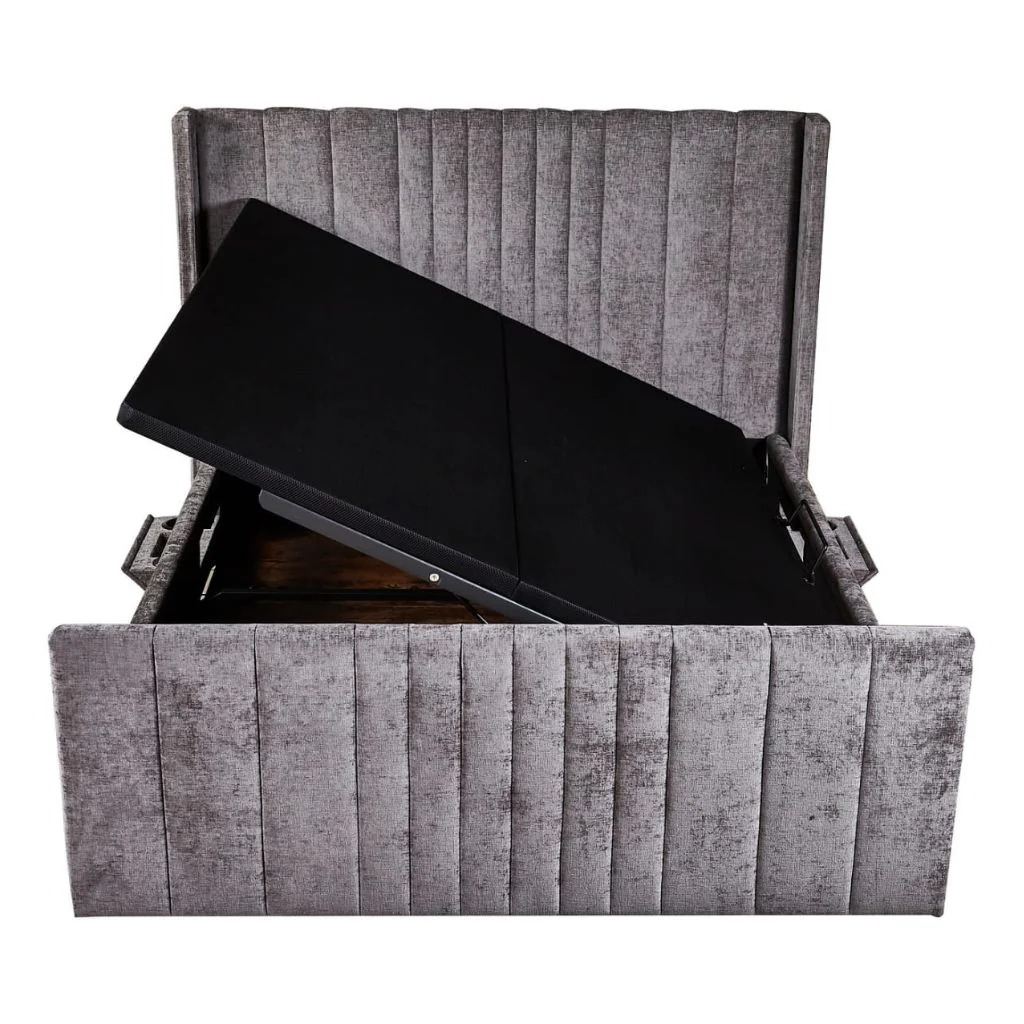 Clara Grey Side Opening Ottoman Bedframe by Honey B - Image 4