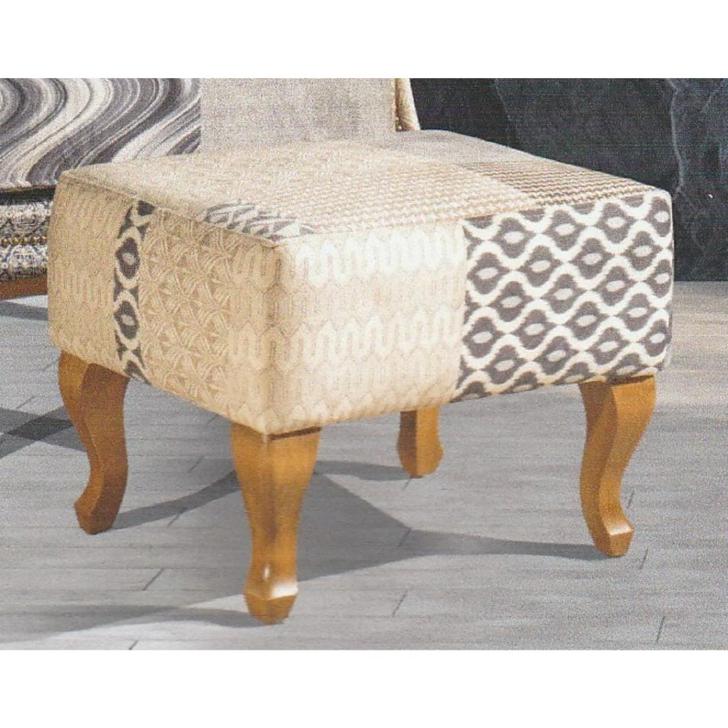 Clio Grey Patchwork Footstool by GMAC