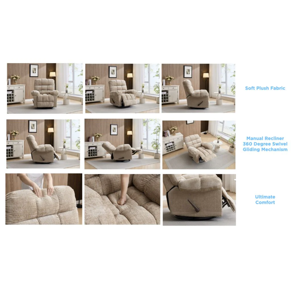 Cloud Beige Swivel Recliner by Annaghmore - Image 3