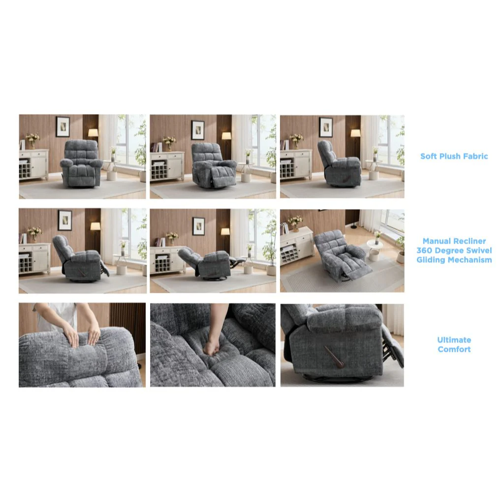 Cloud Graphite Swivel Recliner by Annaghmore - Image 3