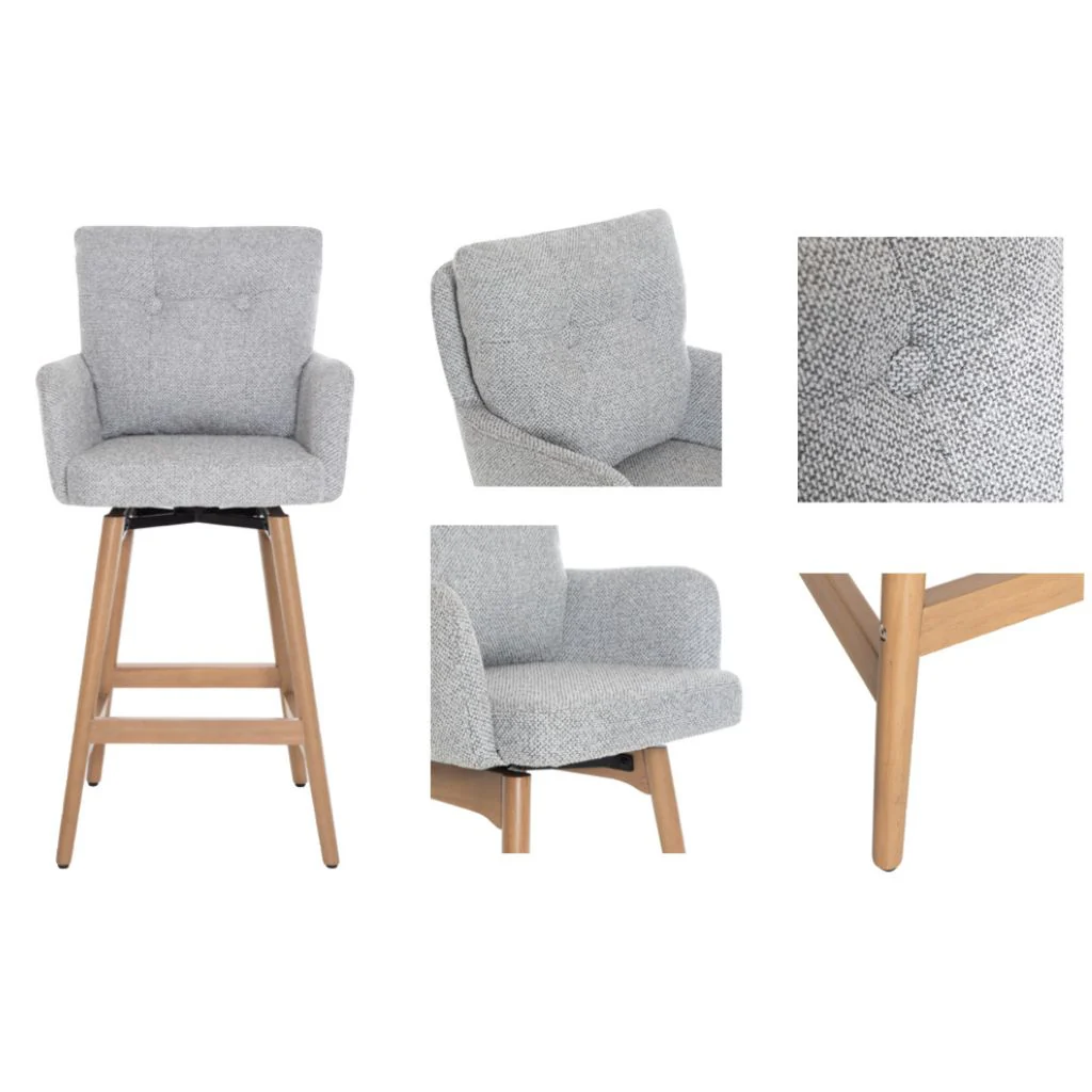 Pair of Cotswold Silver Grey Counter Stools by Annaghmore - Image 3