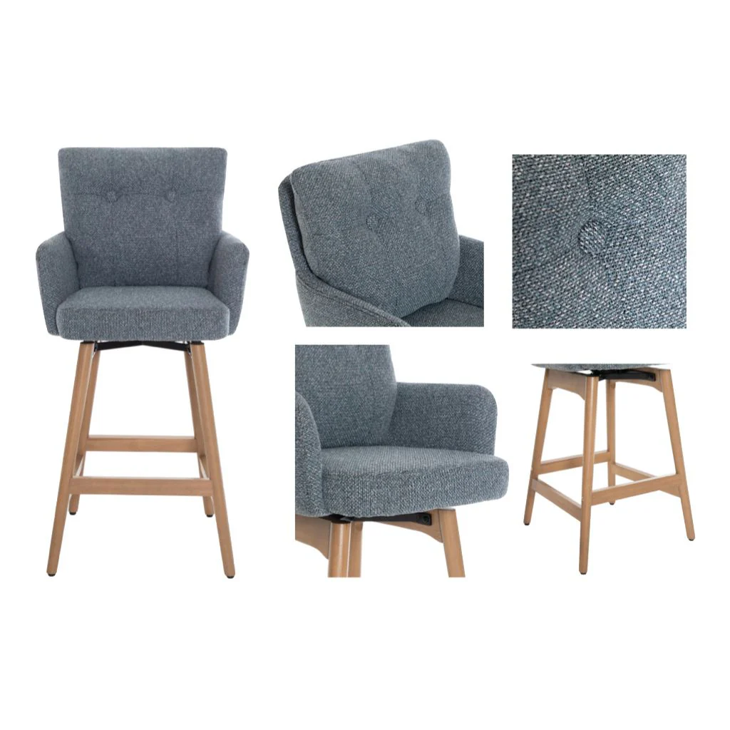 Pair of Cotswold Storm Teal Counter Stools by Annaghmore - Image 3