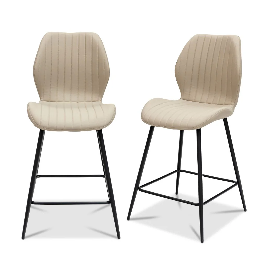 Dalmine Stone Faux Leather Counter Stool - Image 3