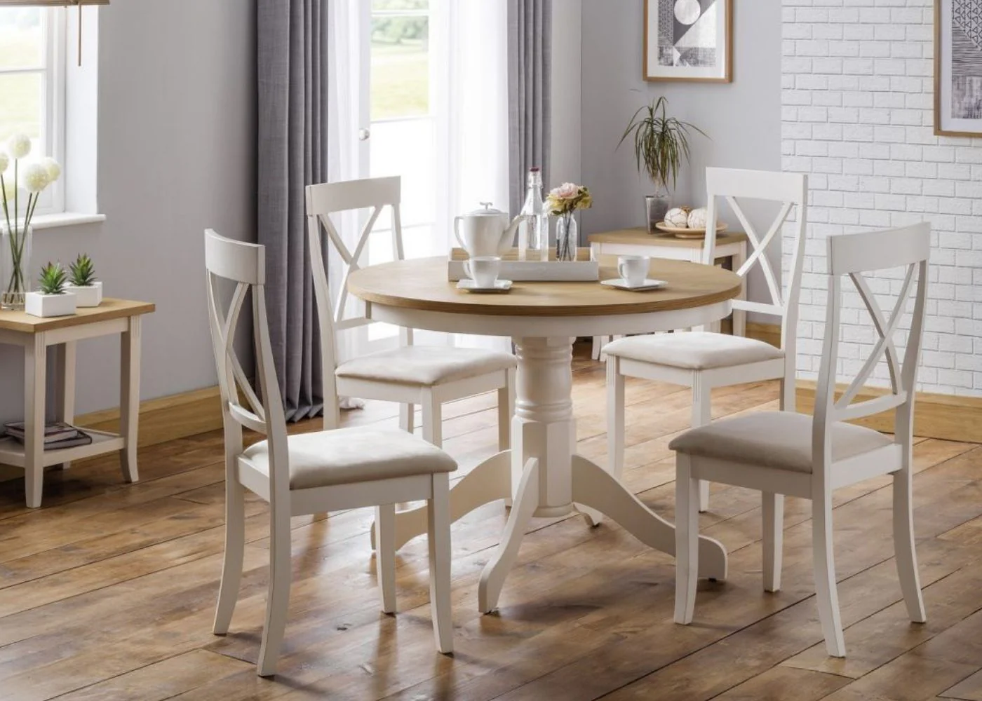 Davenport Ivory Round Pedestal Dining Range by Julian Bowen - Image 3