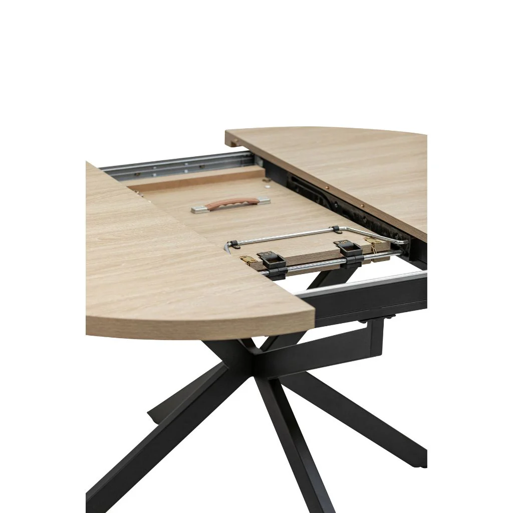 Delta 1.2m Round Extending Oak Dining Table - Image 3