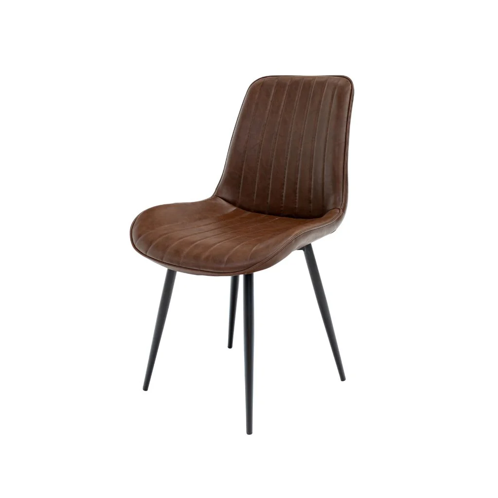 Ponzone Tan Faux Leather Dining Chair - Image 2