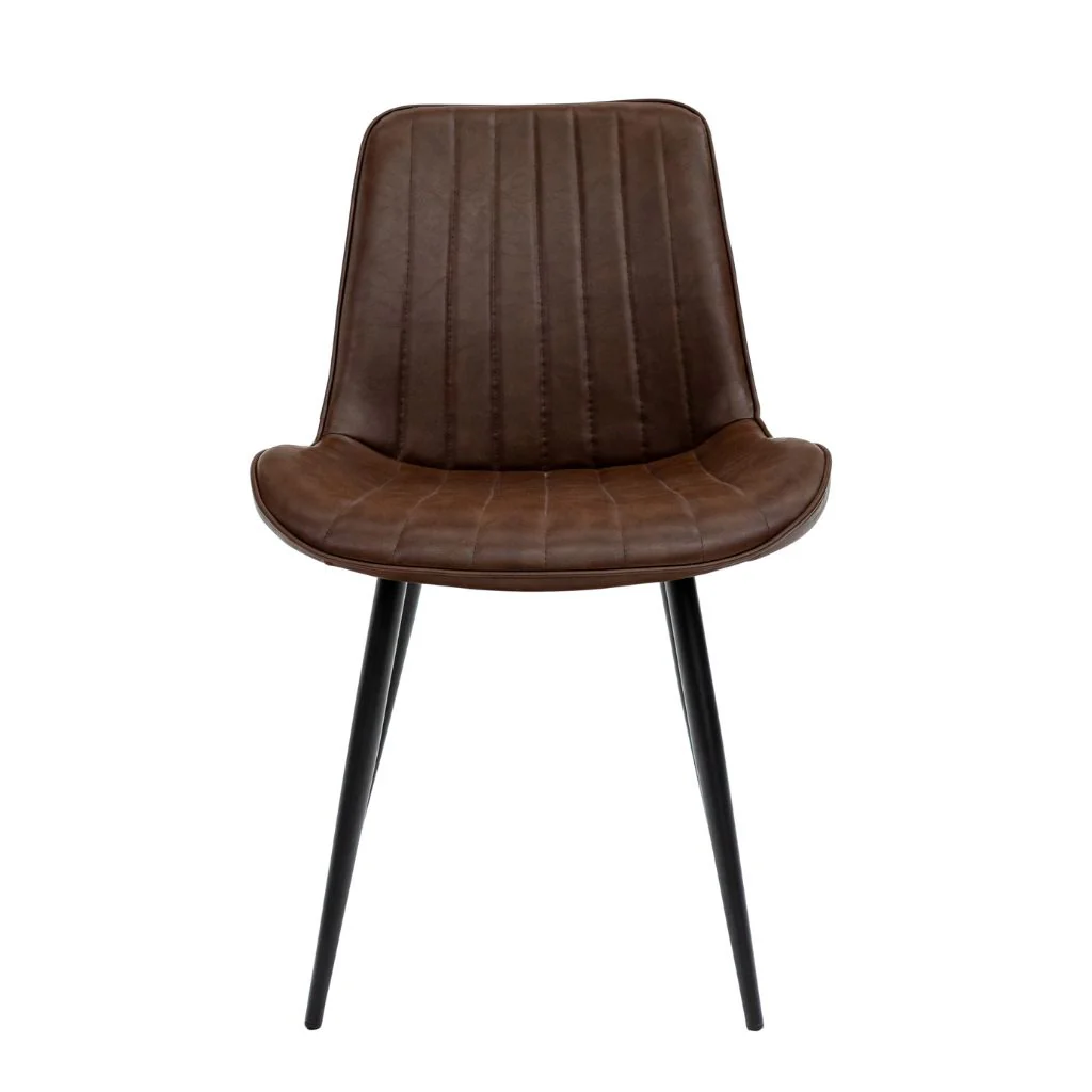 Ponzone Tan Faux Leather Dining Chair