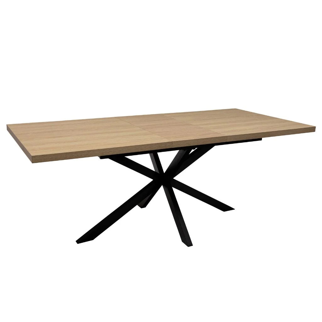 Delta 1.6m Extending Oak Dining Table + 6 Riace Chairs - Image 2