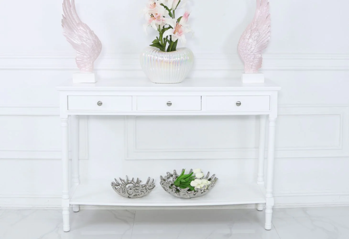 Delta Large White Console Table by Lina Home - Image 7