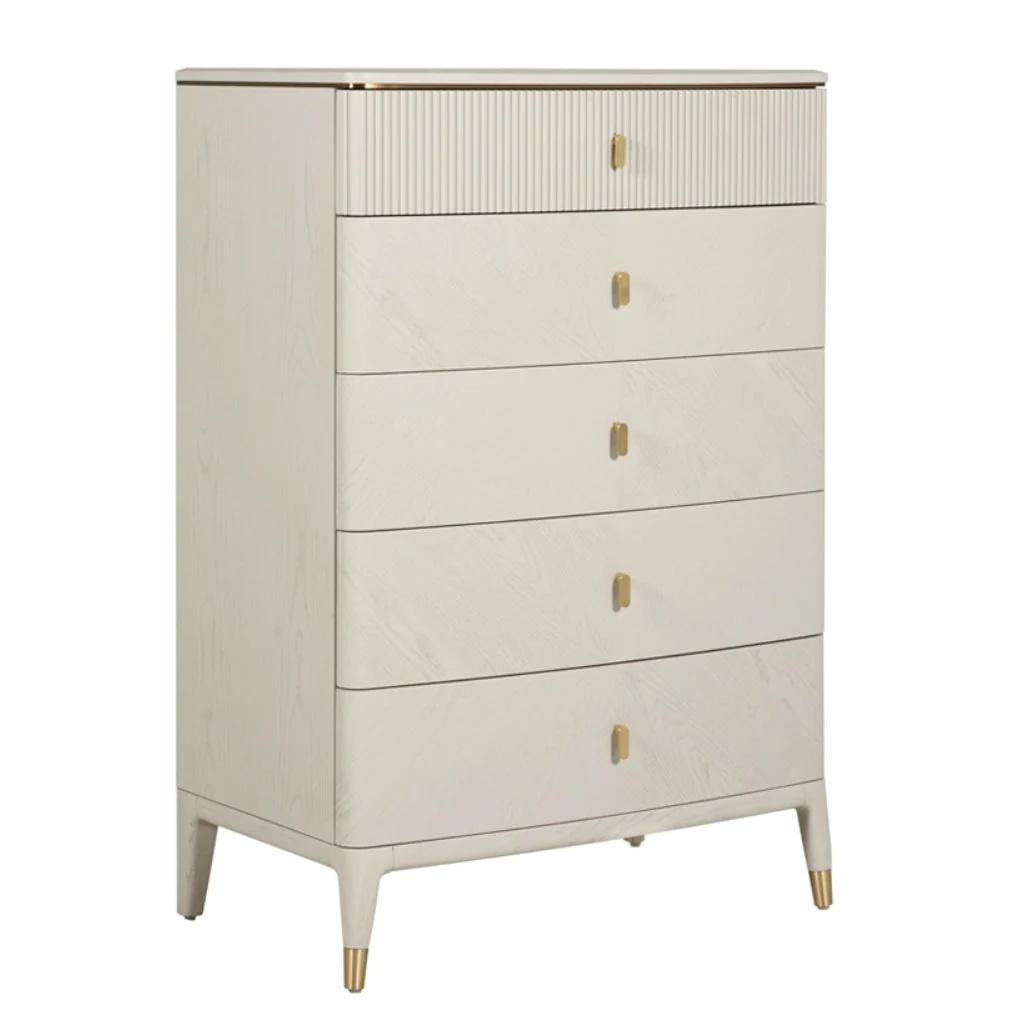 Diletta Stone 5 Drawer Tall Chest by Vida Living