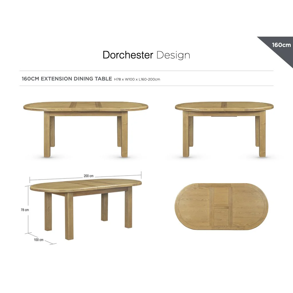 Dorchester Oak 1.6m Extending Dining Table + 6 Chairs Set by Annaghmore - Image 3