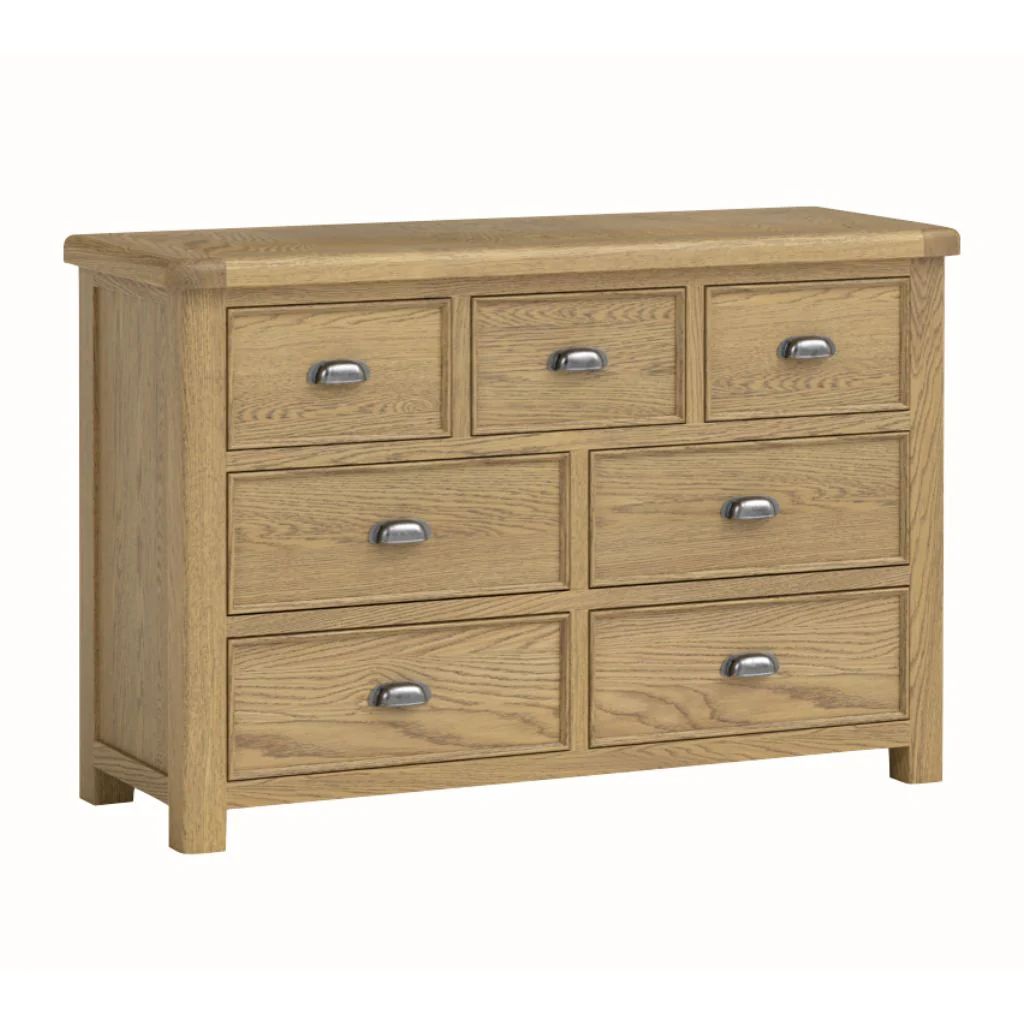 Dorchester Oak 3 Over 4 Drawer Chest by Annaghmore