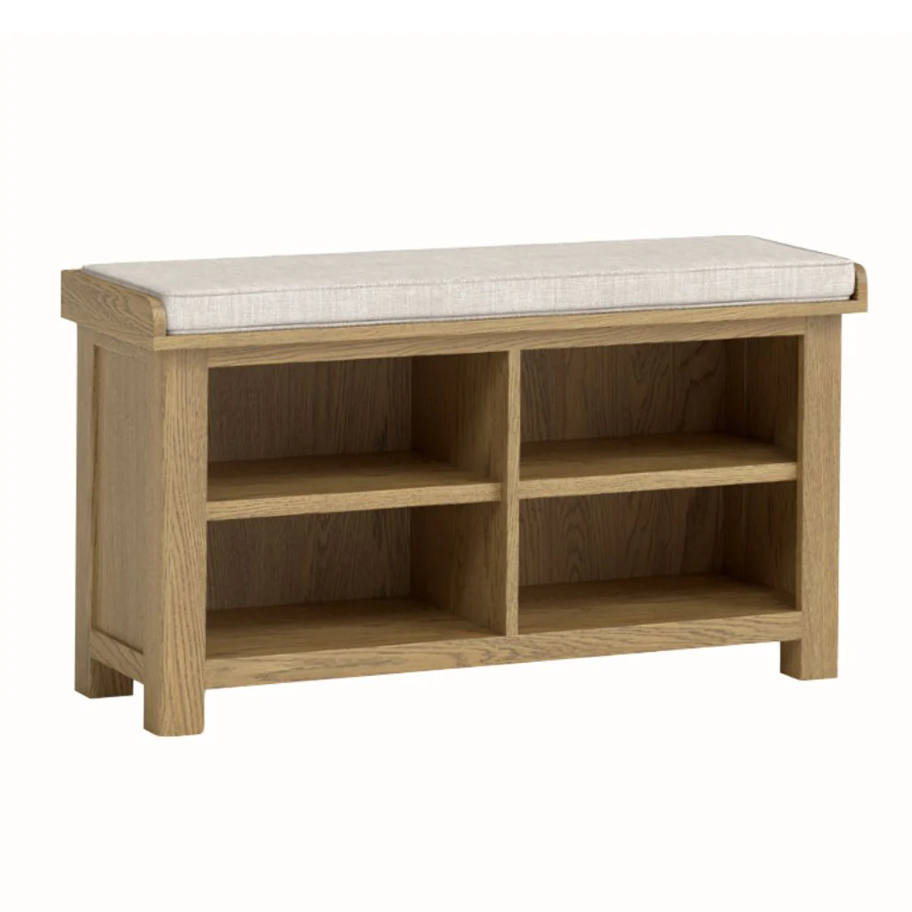 Dorchester Oak Shoe Bench by Annaghmore