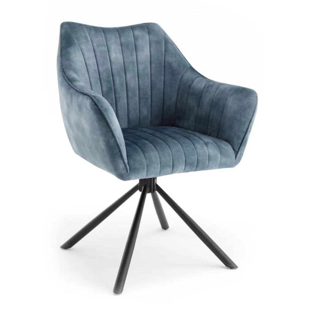 Pair of Elmer Blue Dining Chairs by Balmoral - Image 2