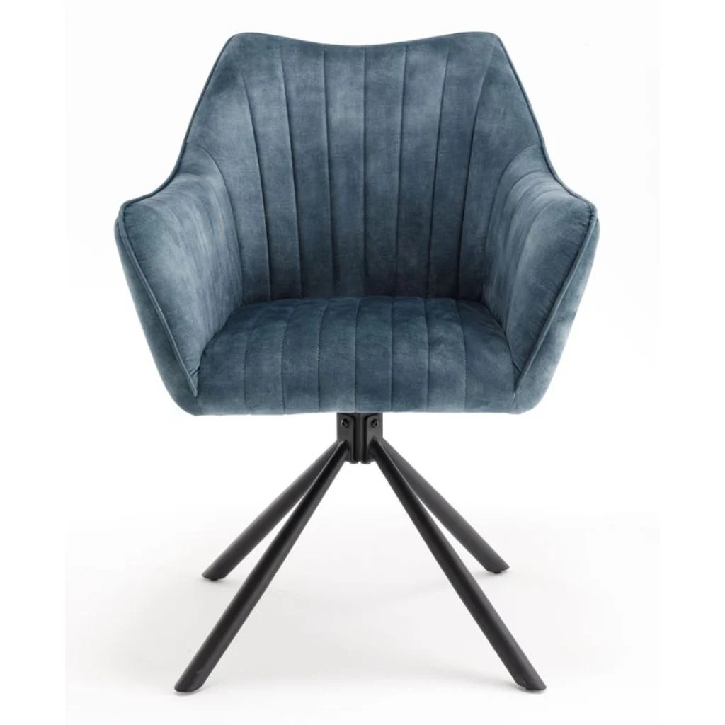 Pair of Elmer Blue Dining Chairs by Balmoral - Image 3