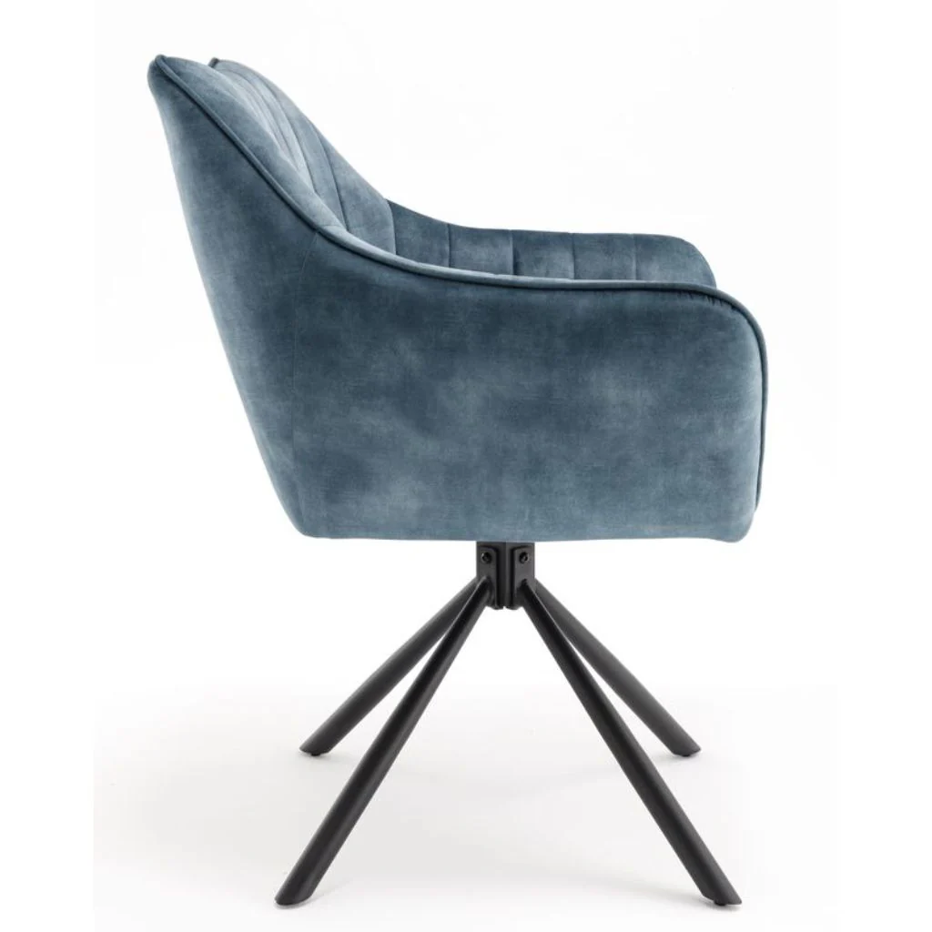 Pair of Elmer Blue Dining Chairs by Balmoral - Image 7