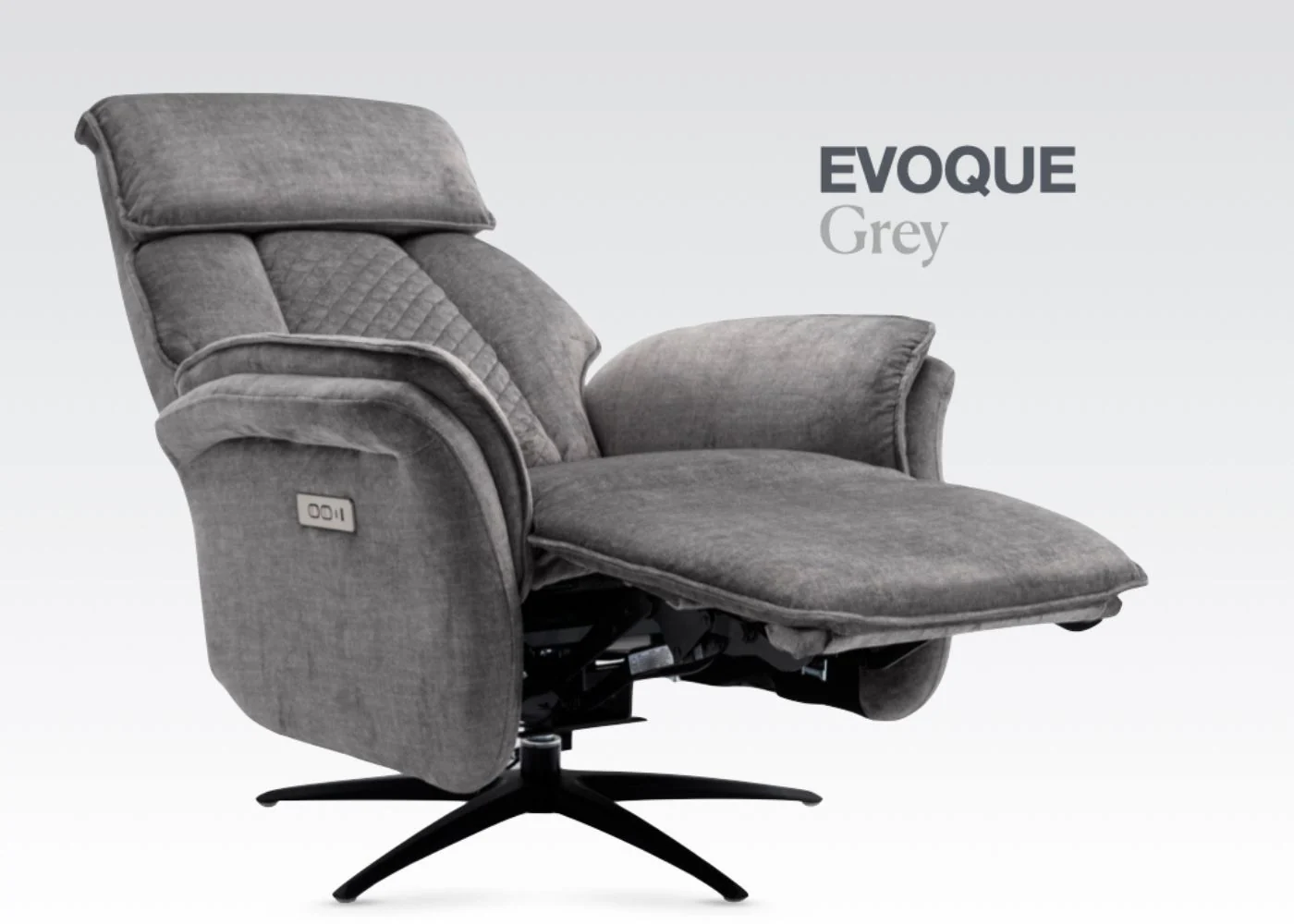 Grey Evoque Electric Reclining Swivel Chair by Annaghmore - Image 3