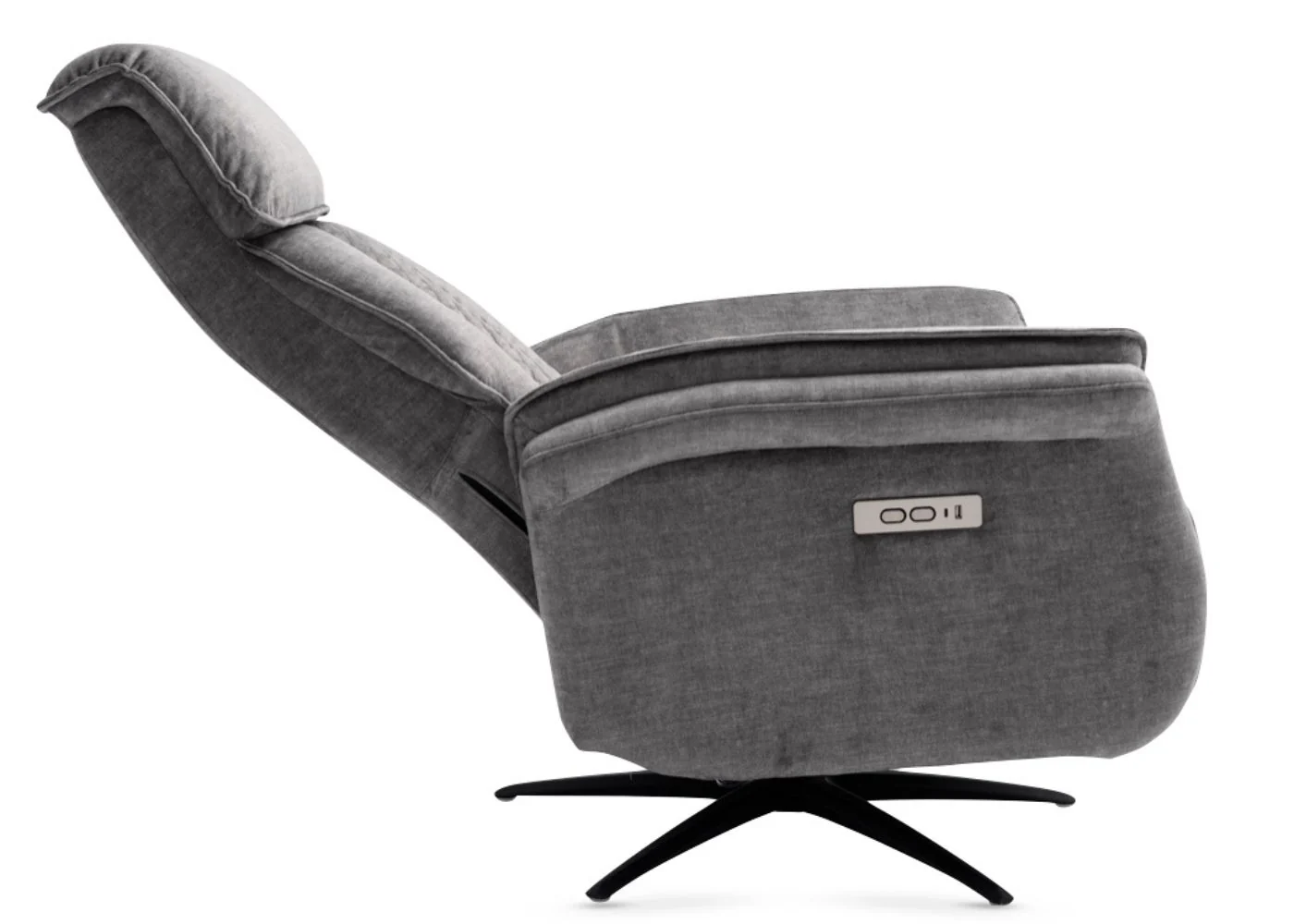 Grey Evoque Electric Reclining Swivel Chair by Annaghmore - Image 4