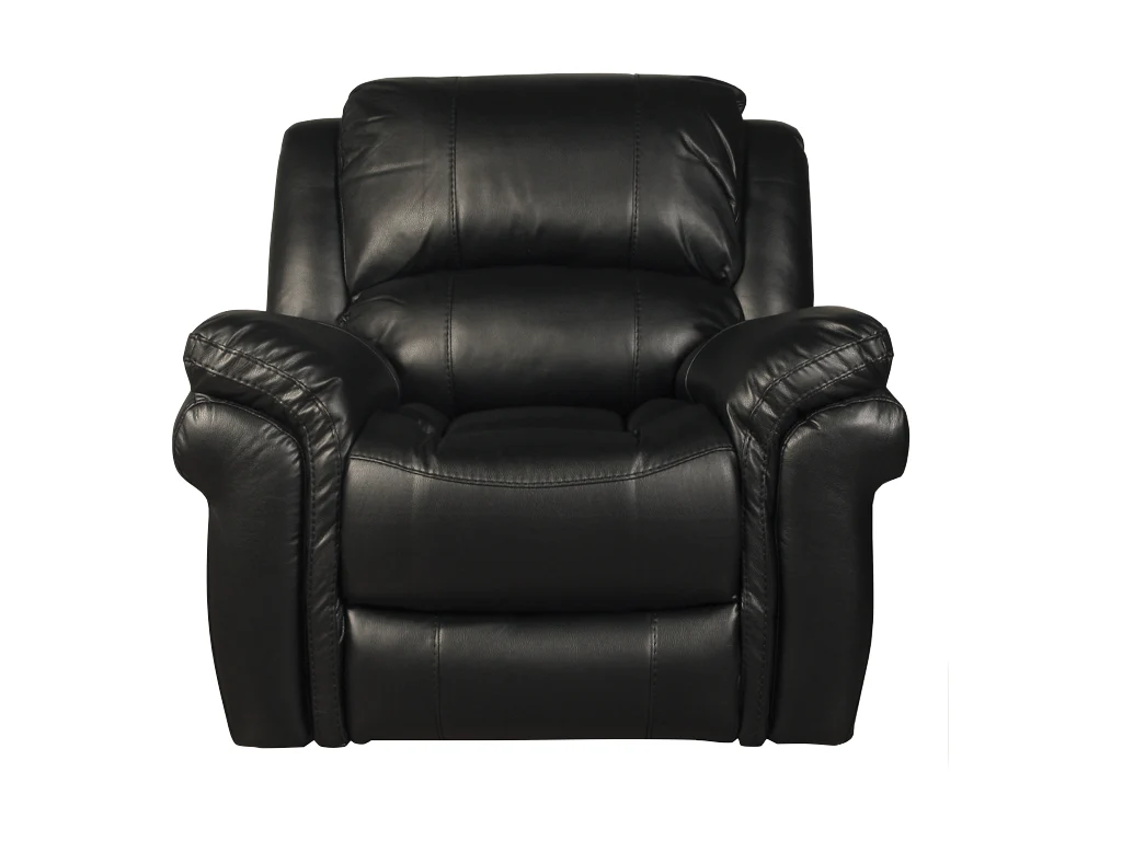 Farnham Black Leather Air Reclining Sofa Range by Annaghmore - Image 10