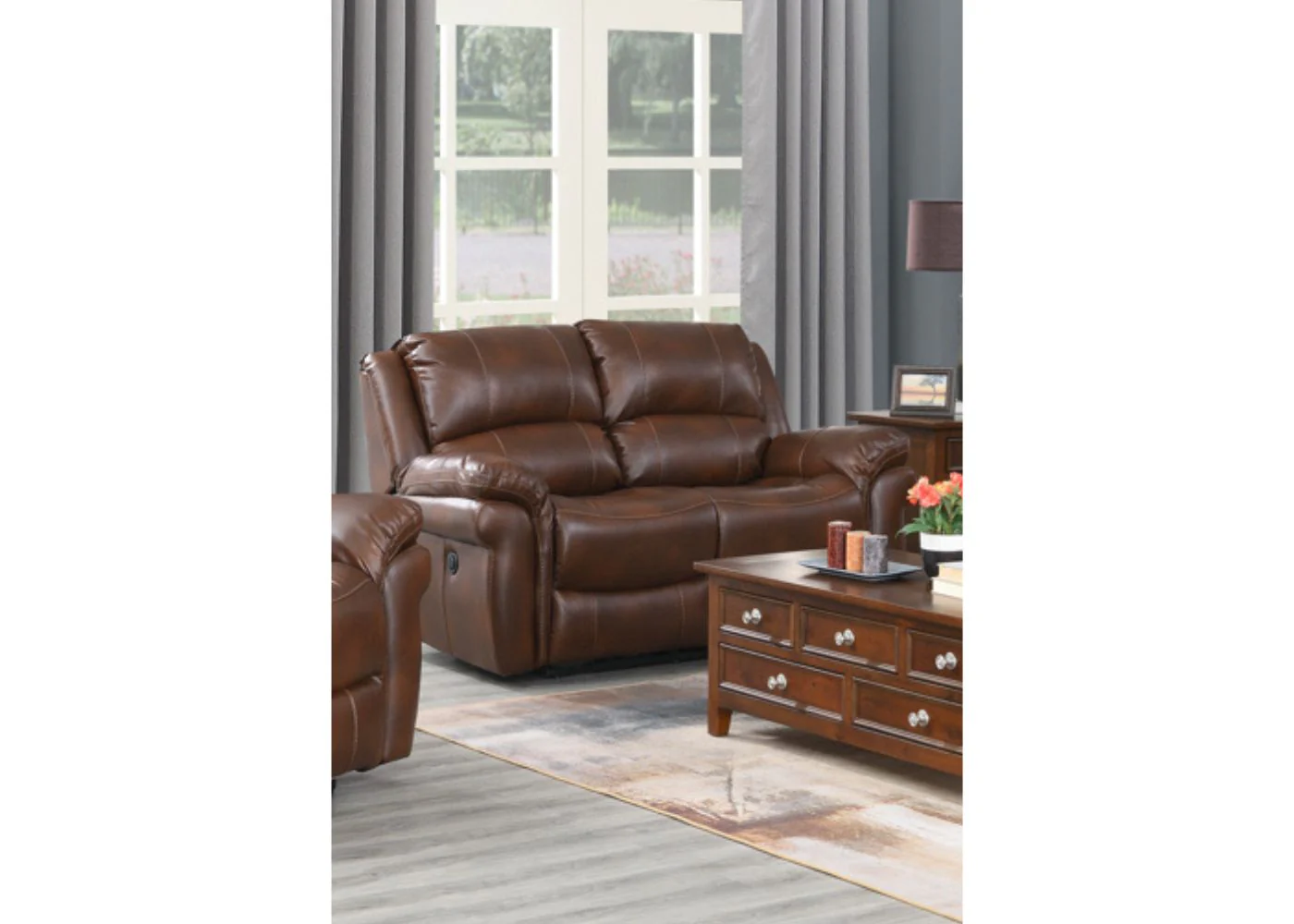 Farnham Electric Reclining Leather Air Sofa Range in Tan by Annaghmore - Image 3