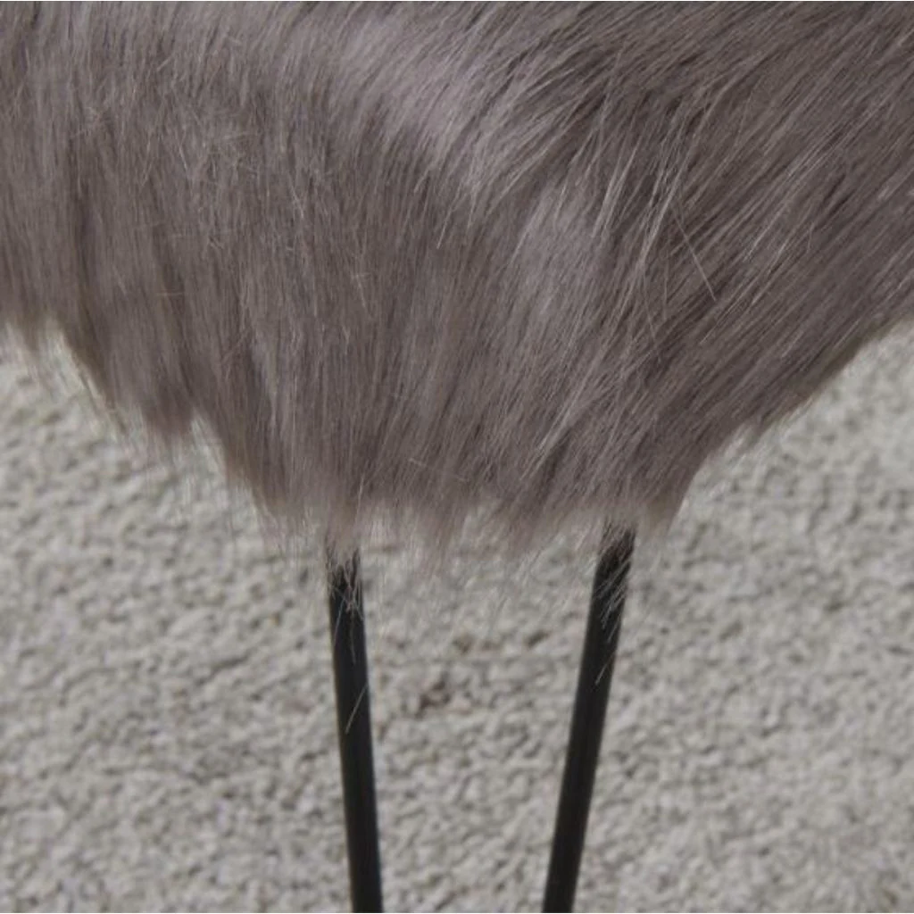 Faux Sheepskin Grey Dressing Table Stool by Derrys - Image 2