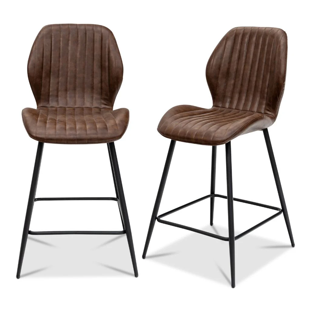 Fontini Tan Faux Leather Counter Stool - Image 3