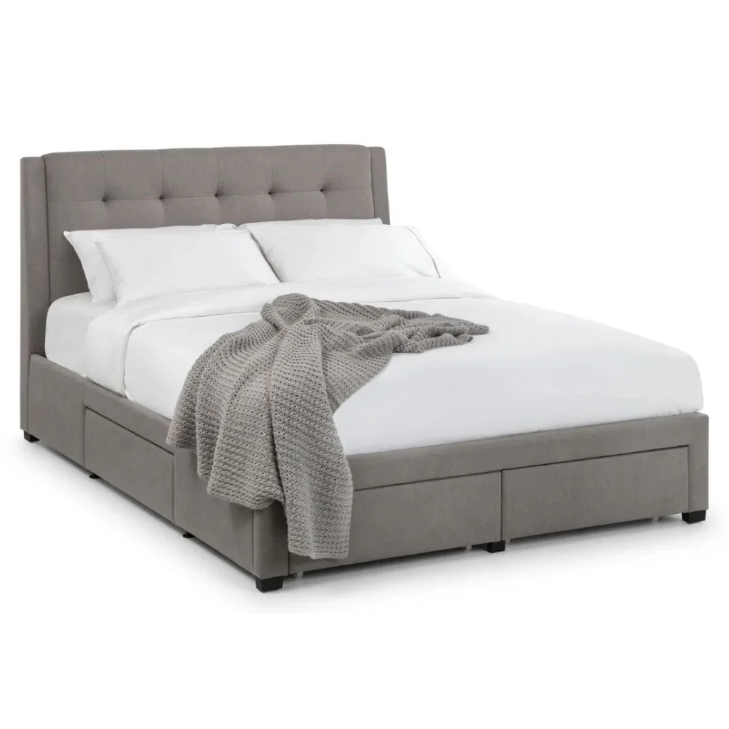 Fullerton 4 Drawer Bed in Grey Linen by Julian Bowen - Image 3