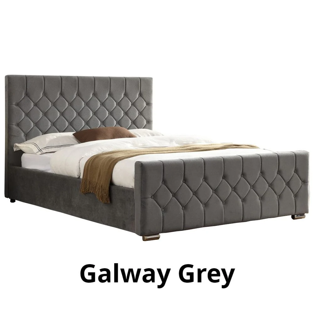 Galway Grey 4ft6 Double Bedframe by GIE