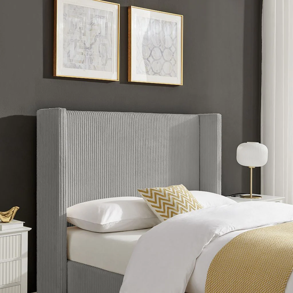 Gemini Grey Cord Fabric Bedframe Range by Limelight - Image 2