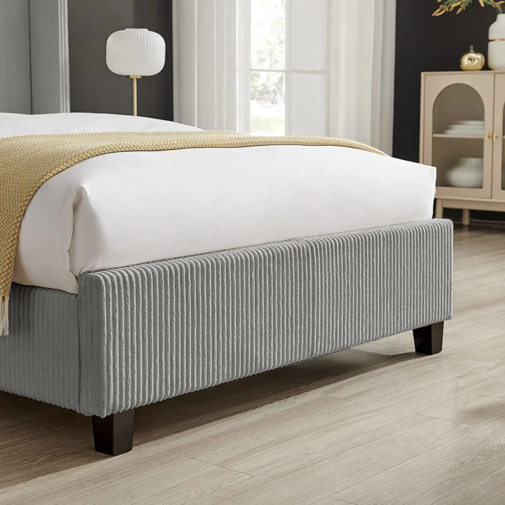 Gemini Grey Cord Fabric Bedframe Range by Limelight - Image 3