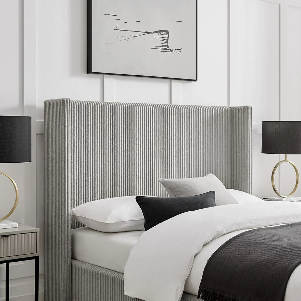 Gemini Grey Cord Fabric Storage Bed Range by Limelight - Image 3