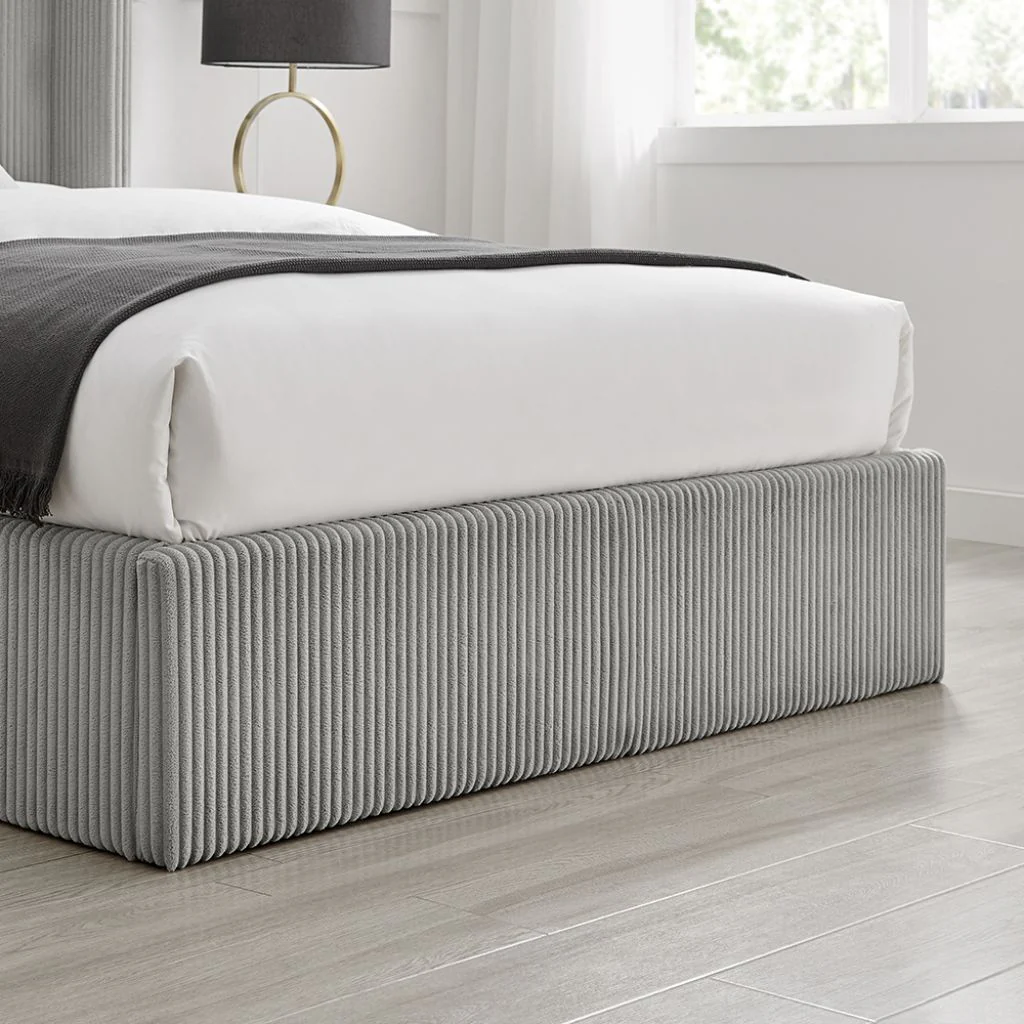 Gemini Grey Cord Fabric Storage Bed Range by Limelight - Image 4