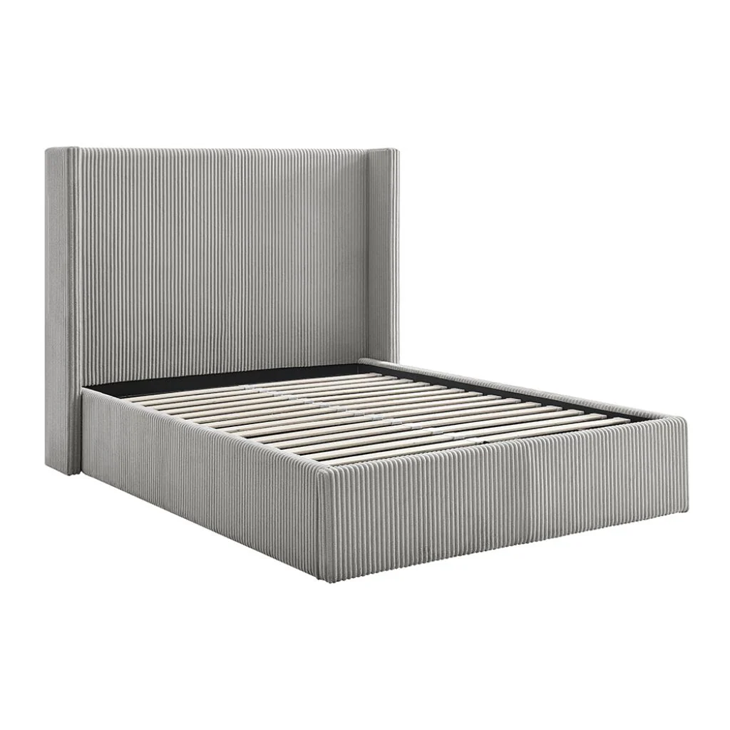 Gemini Grey Cord Fabric Storage Bed Range by Limelight - Image 5