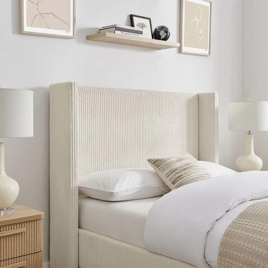 Gemini Natural Cord Fabric Bedframe Range by Limelight - Image 2