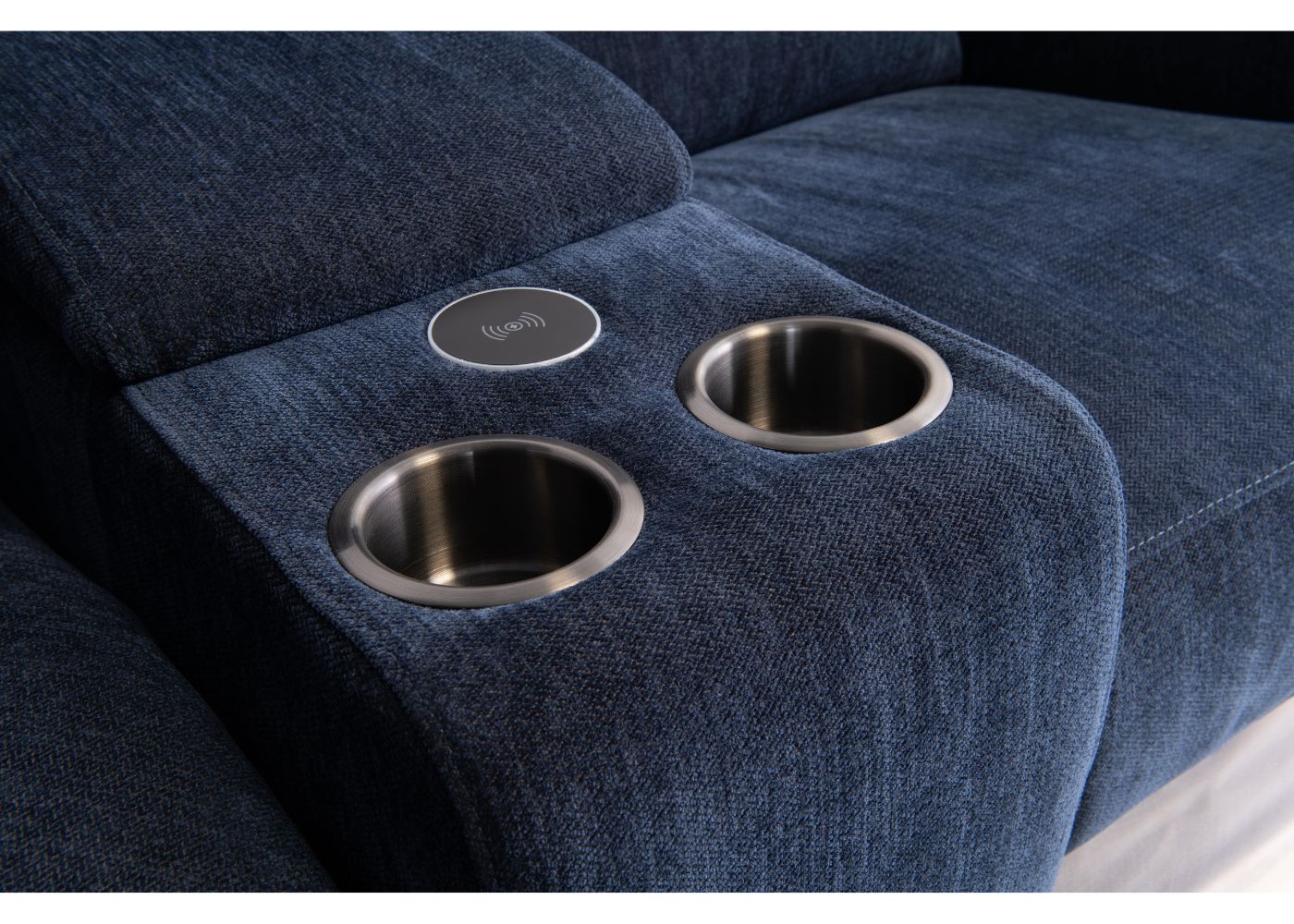 Havarti Fabric Electric Reclining Sofa Range in Blue - Image 3