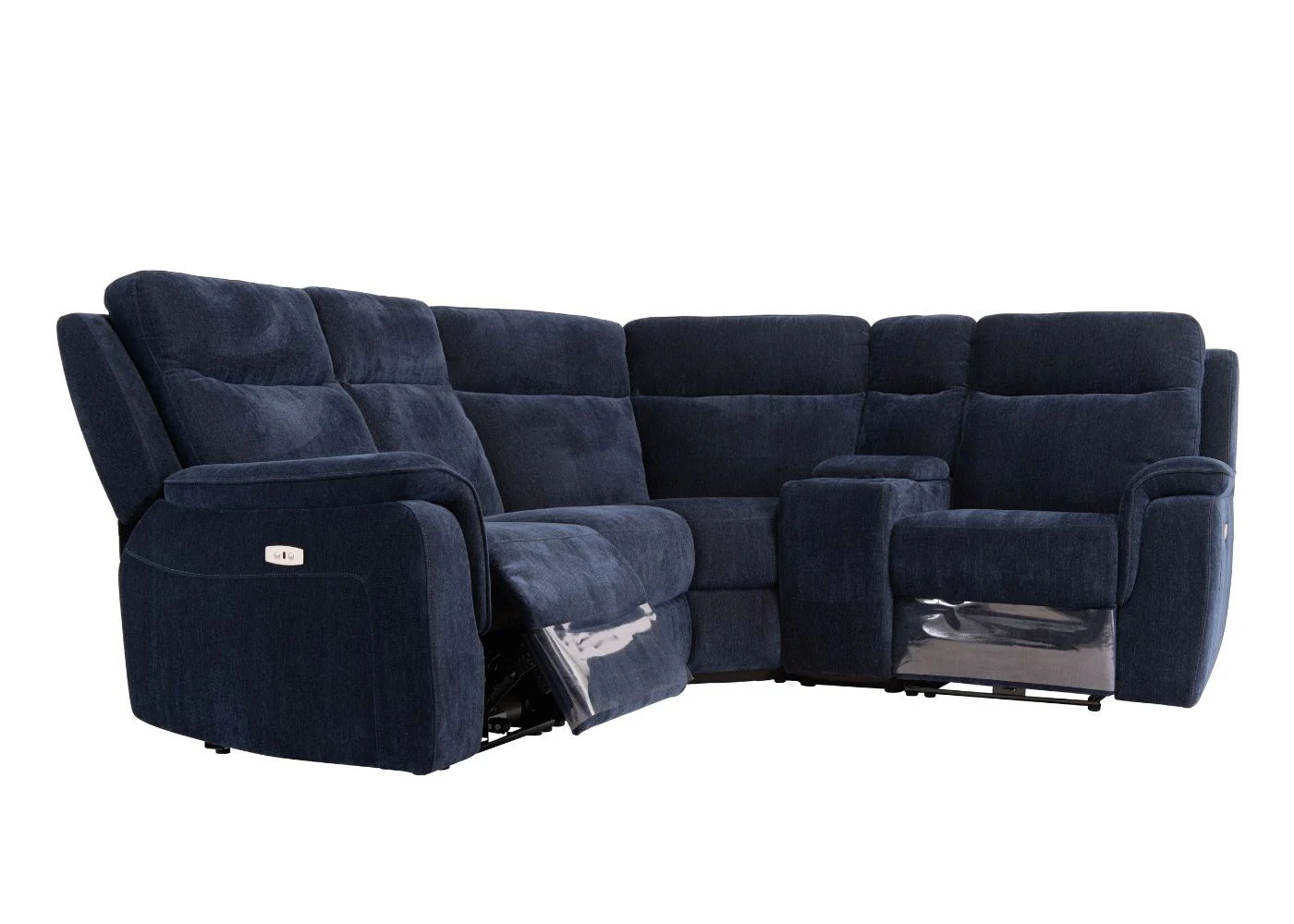 Havarti Fabric Electric Reclining Sofa Range in Blue - Image 6