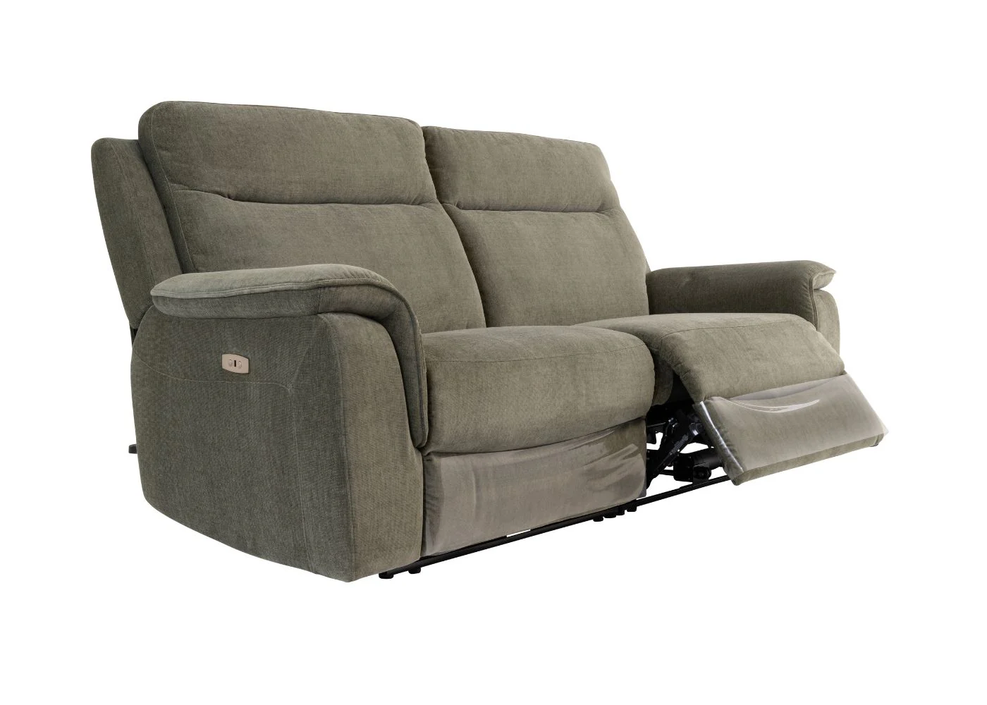 Havarti Fabric Electric Reclining Sofa Range in Green - Image 15