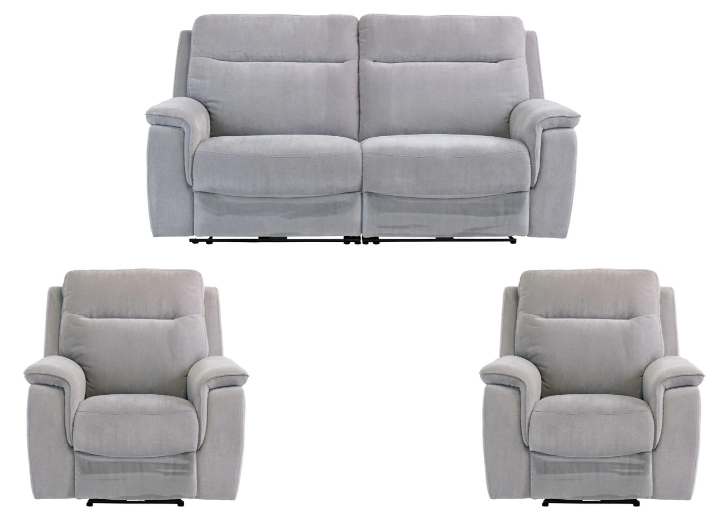 Ashgrove Furnishings Havarti Electric Reclining Sofa in Silver Grey Fabric - Image 14