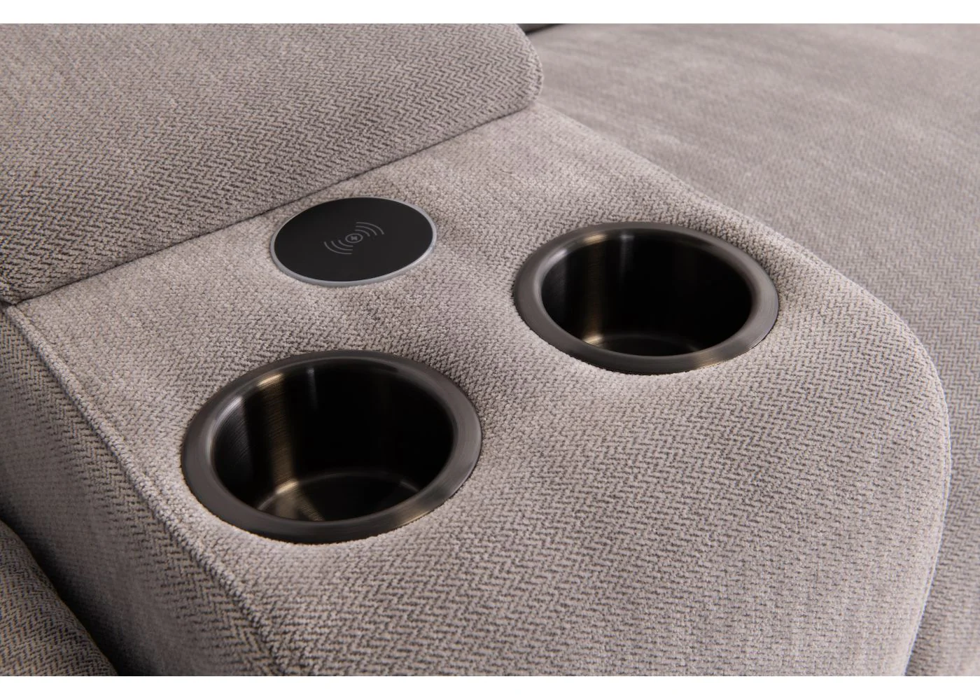 Ashgrove Furnishings Havarti Electric Reclining Sofa in Silver Grey Fabric - Image 4
