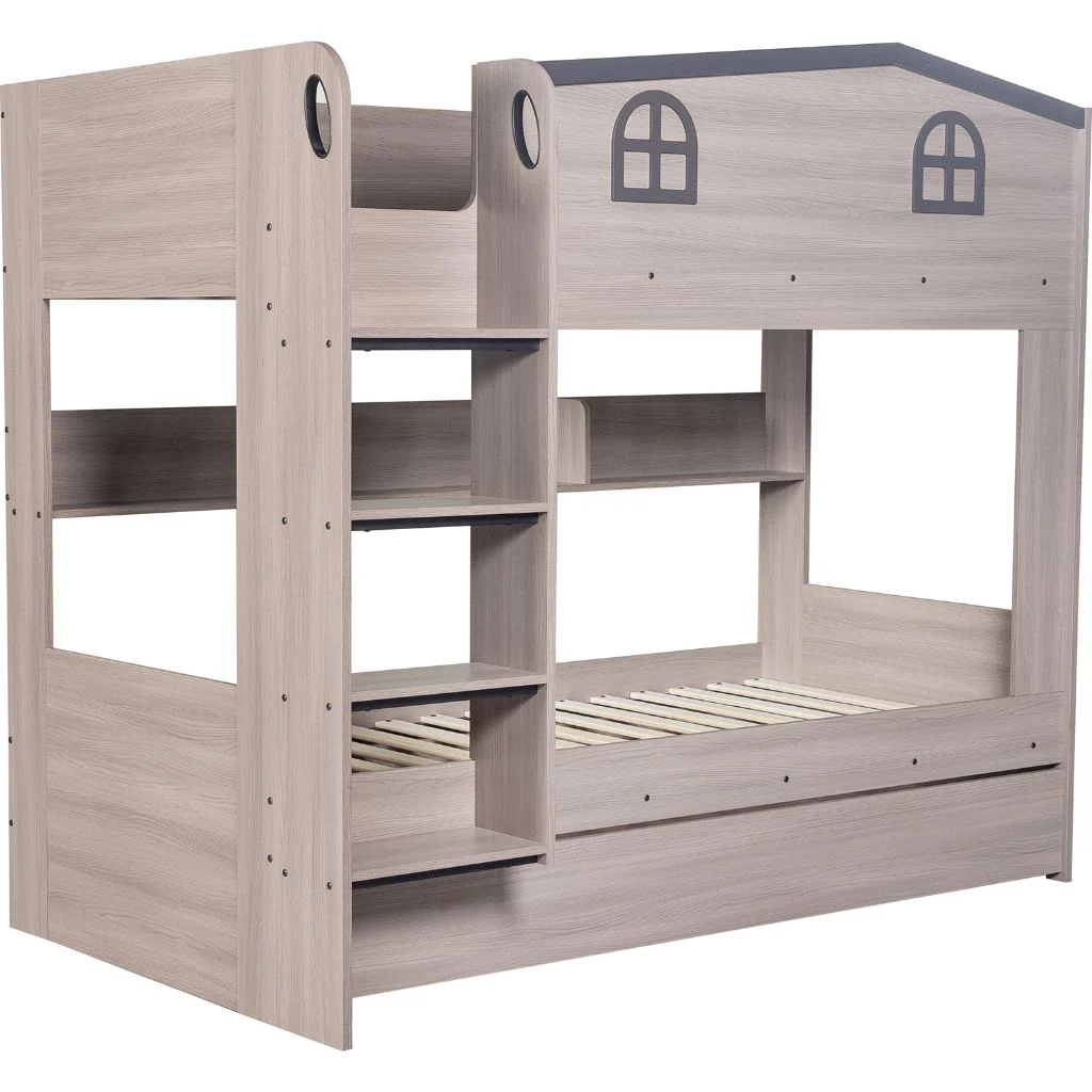 Hector Ash Grey Bunk Bed and Trundle Set by Wholesale - Image 3