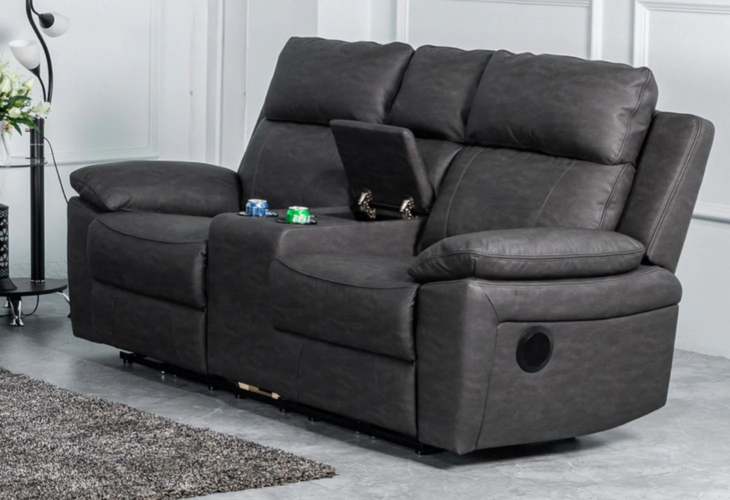 Huntington Dark Grey Electric Reclining Sofa Range by Annaghmore - Image 2