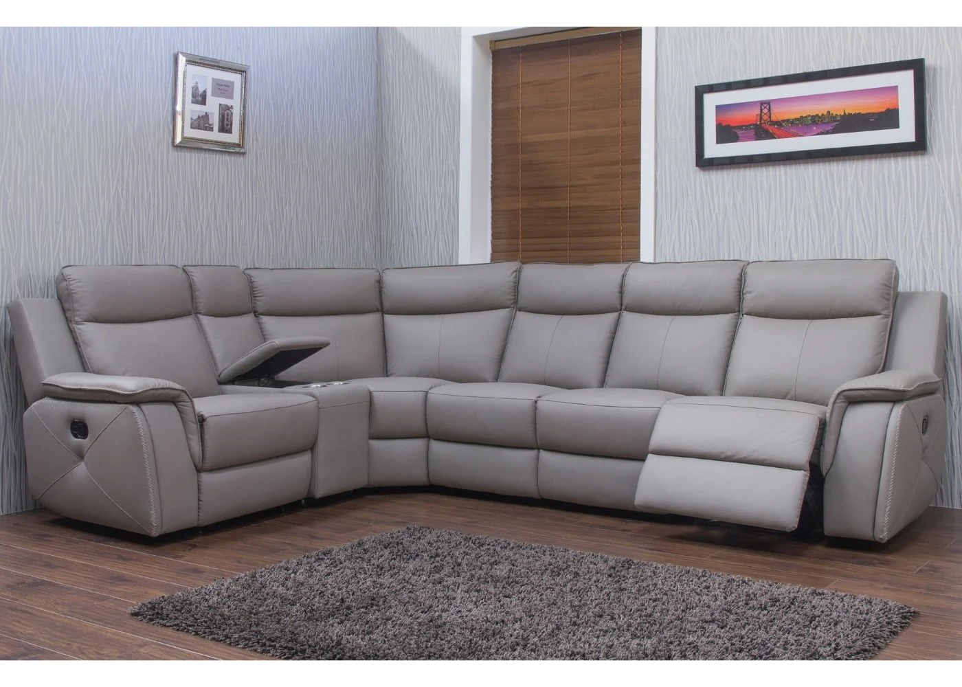 Infiniti Leather Fully Reclining Corner Sofa Range by Sofahouse - Image 36