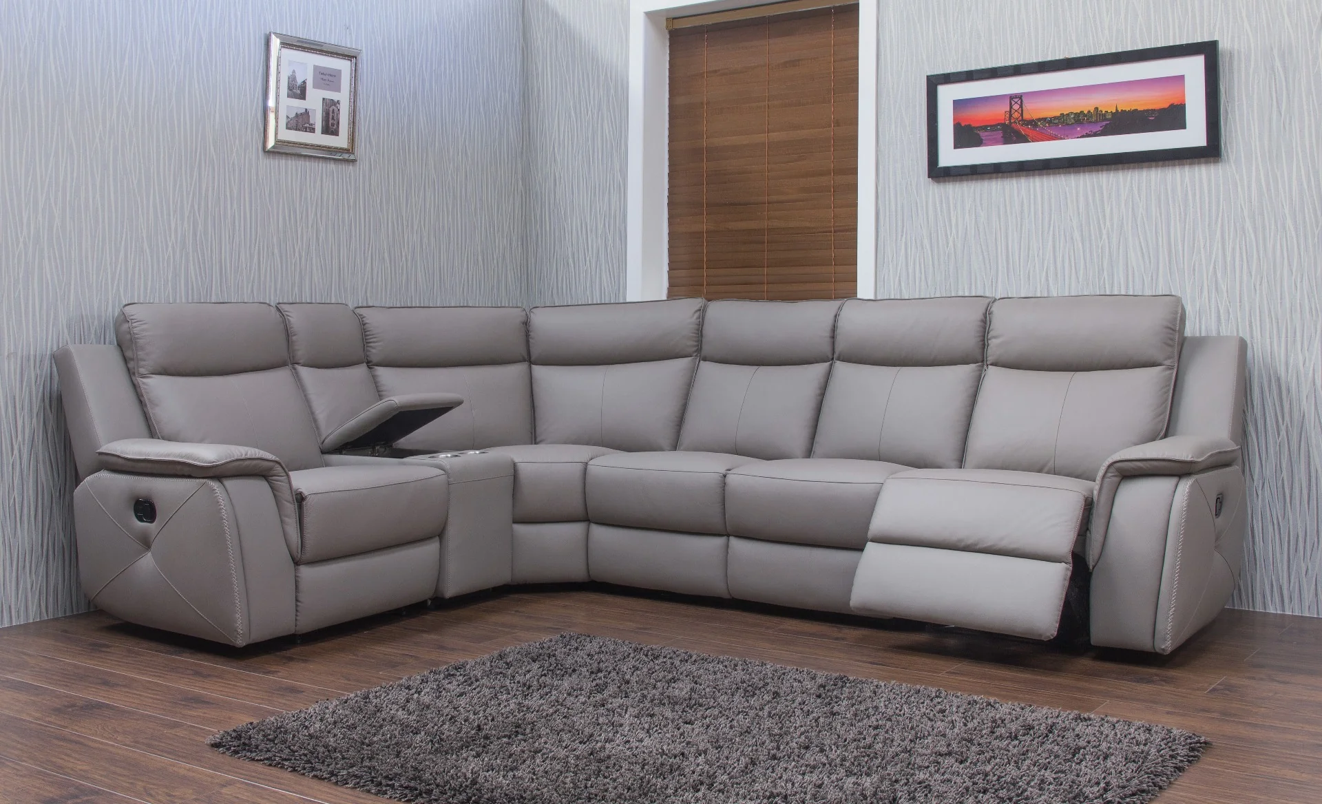 Infiniti Leather Fully Reclining Corner Sofa Range by Sofahouse - Image 4