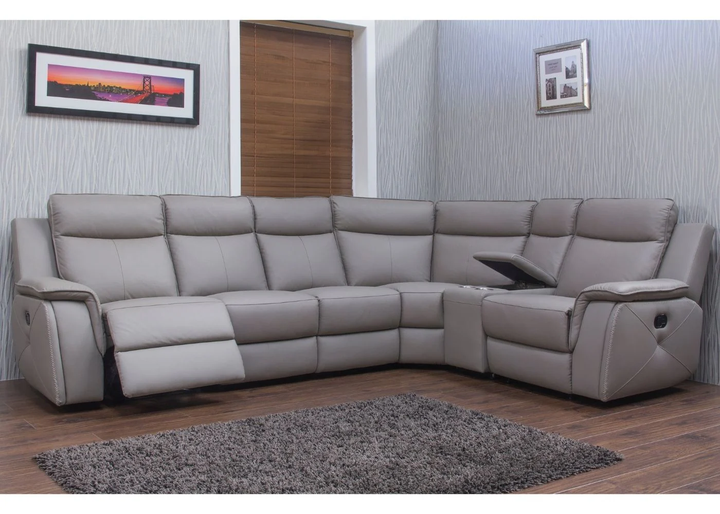Infiniti Leather Fully Reclining Corner Sofa Range by Sofahouse - Image 57