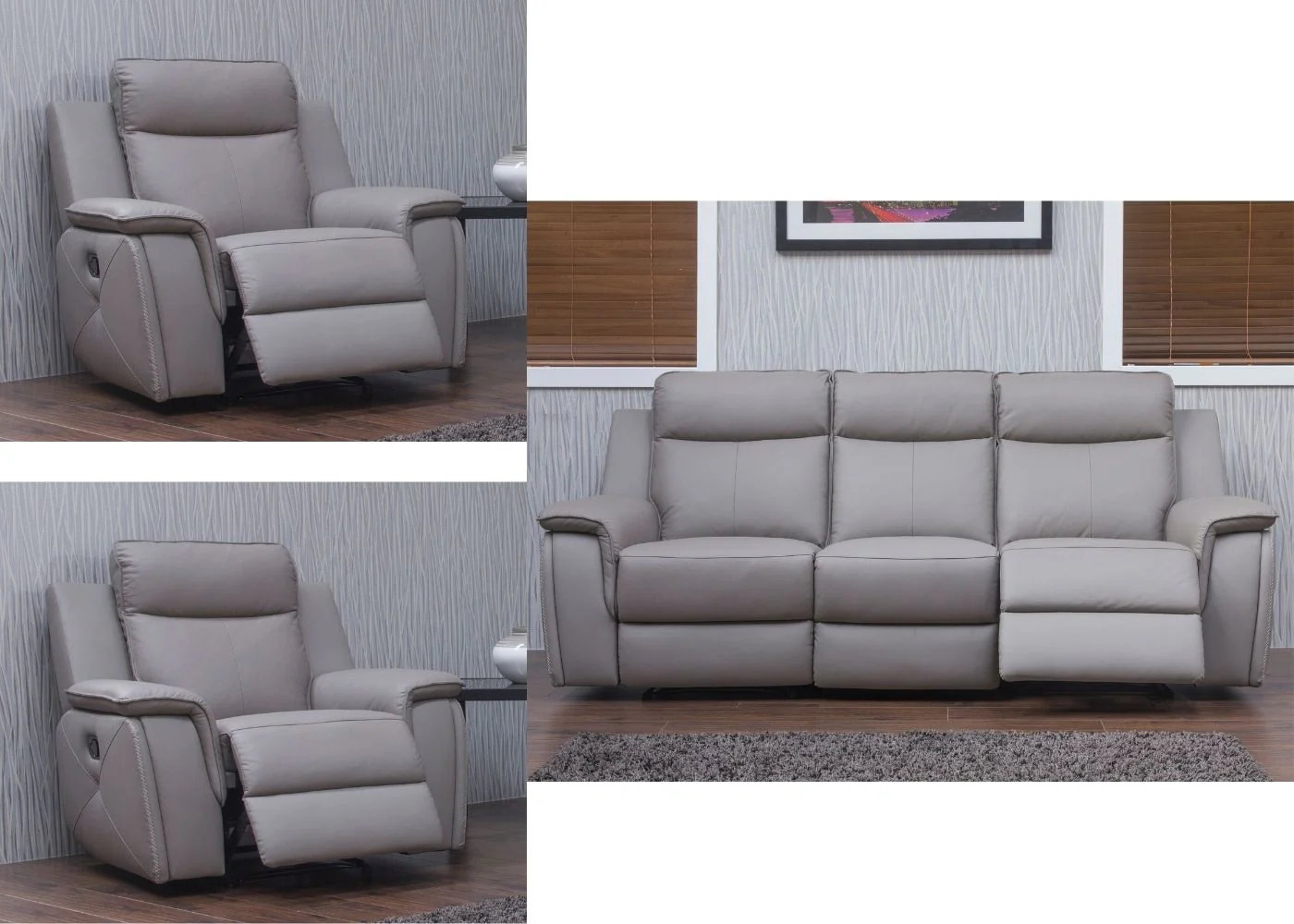 Infiniti Leather Fully Reclining Sofa Range by Sofahouse - Image 20