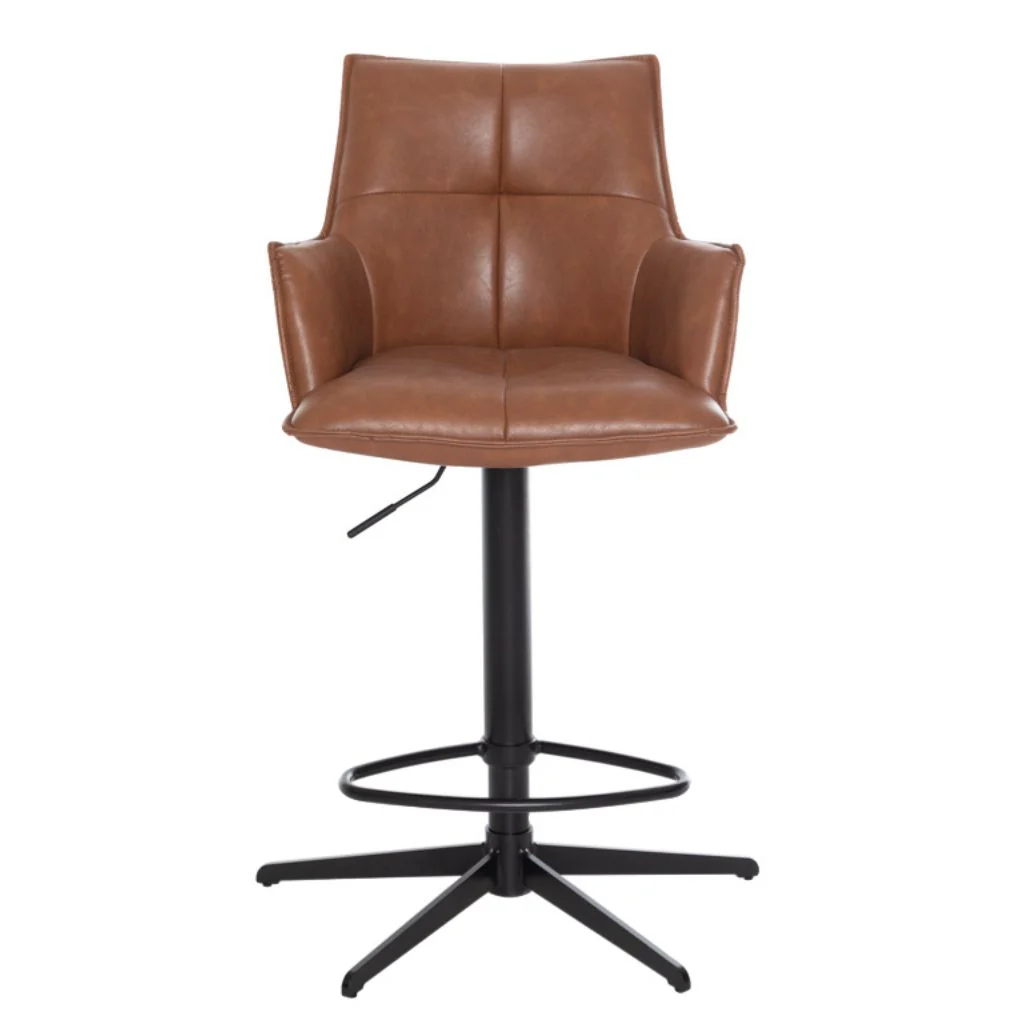 Pair of Jacob Tan PU Bar Stools by Annaghmore - Image 2