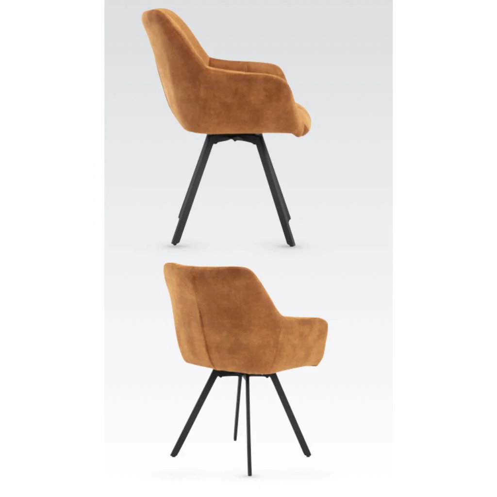 Pair of Jade Rust Dining Chairs by Annaghmore - Image 3