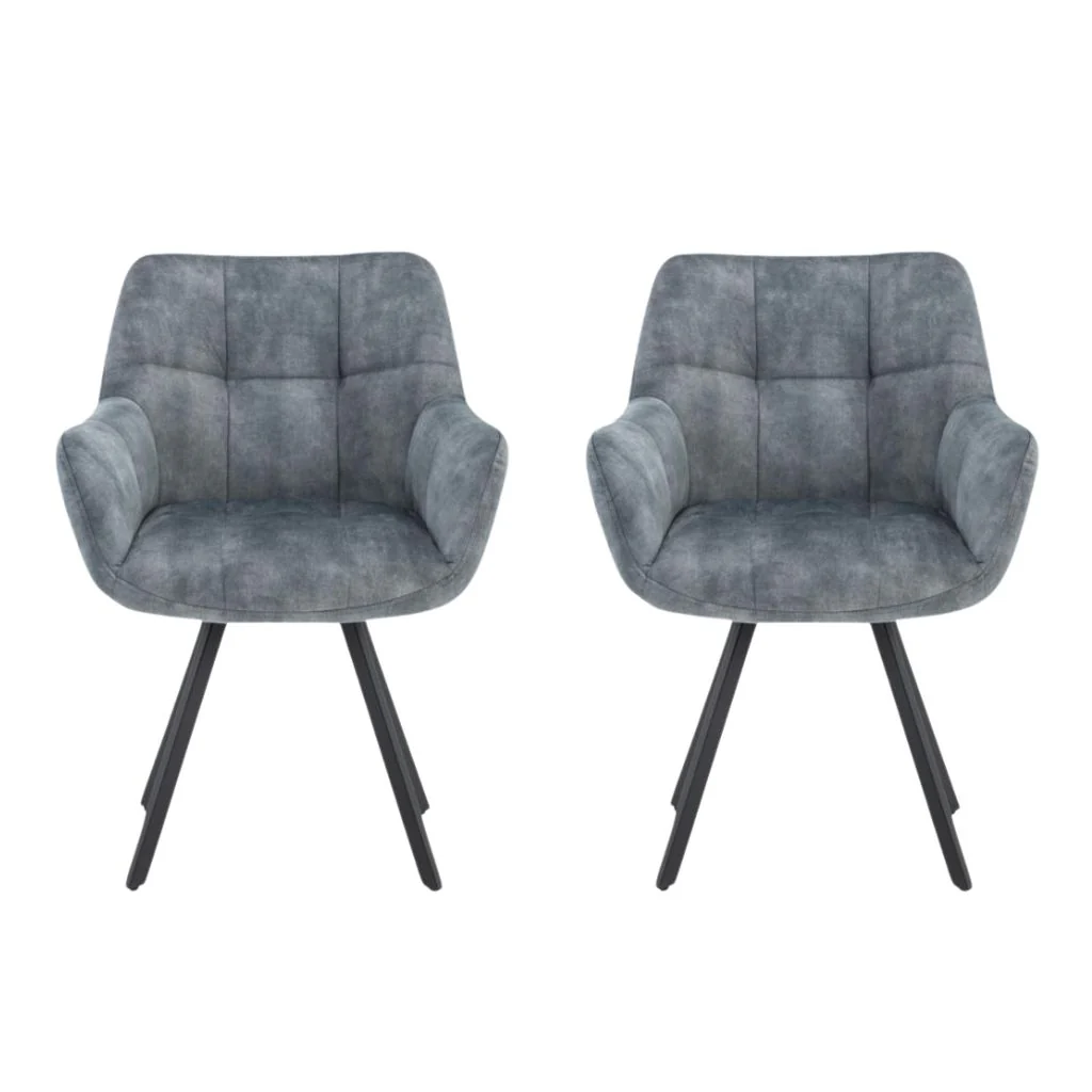 Pair of Jade Stone Blue Dining Chairs by Anaghmore