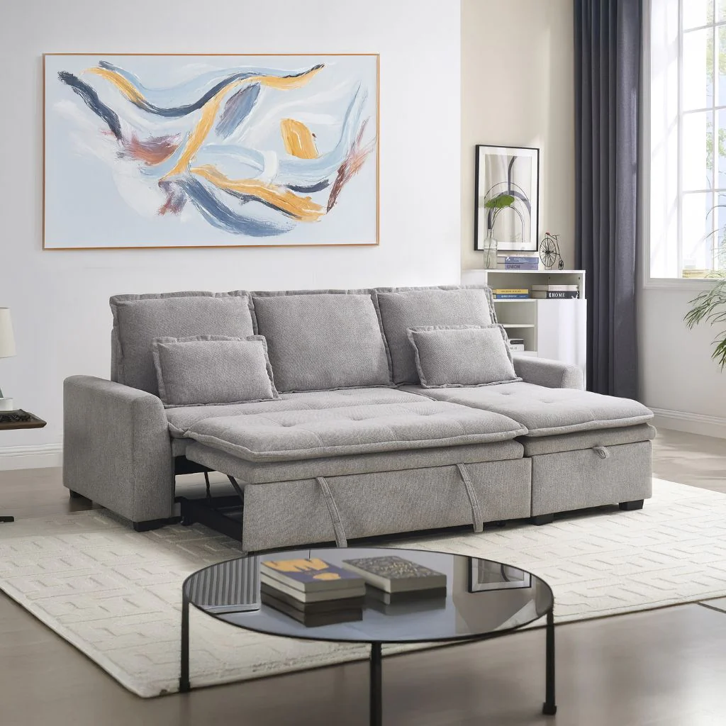 Jonah Grey Interchangeable Corner Sofa Bed by Derrys - Image 2