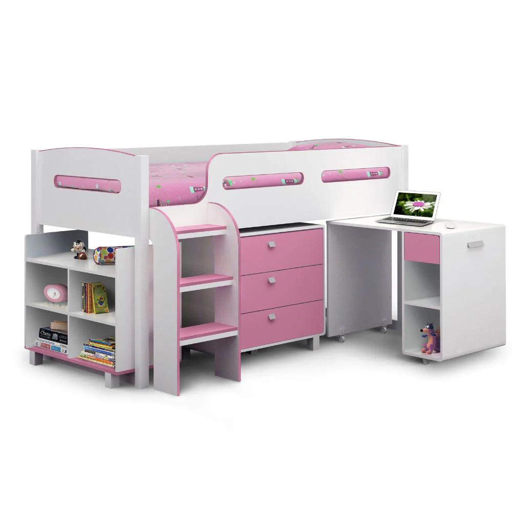 Kimbo Pink & White Cabin Bed by Julian Bowen - Image 2
